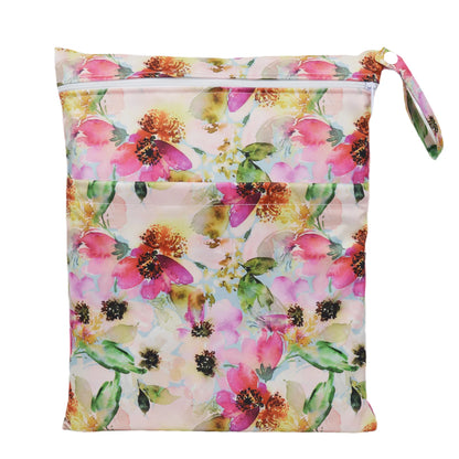 [Sigzagor] Wet Dry Bag With Two Zippered Baby Diaper Nappy Waterproof Reusable Washable