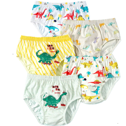 5pcs/lot Boys Cotton Boxer Briefs Cute Dinosaur Cartoon Print Kids Underwear Baby Boy Shorts Breathable Toddlers Underpants