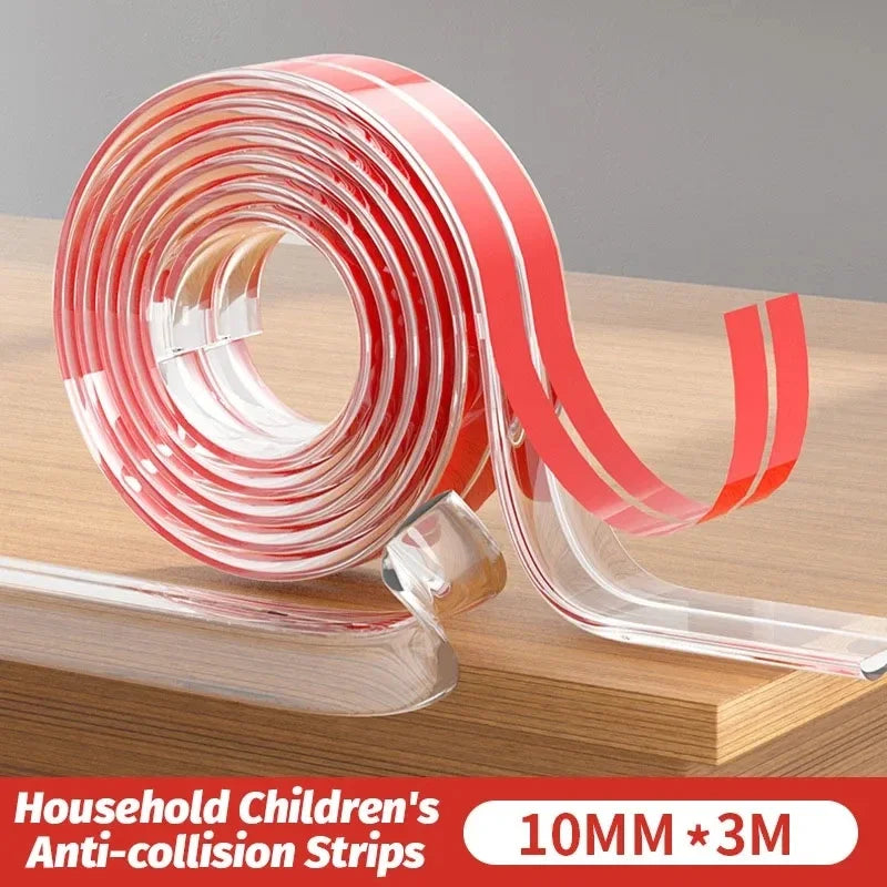 Child Safety Bumper Guard – Transparent Self-Adhesive Edge Protector for Tables & Furniture Corners, Soft Baby-Proofing Strips