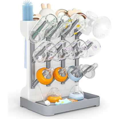 Baby Bottle Drying Rack Vertical Bottle Dryer Rack Holder Organizer Space Saving Standing Drying Rack for Baby Bottles and Cup