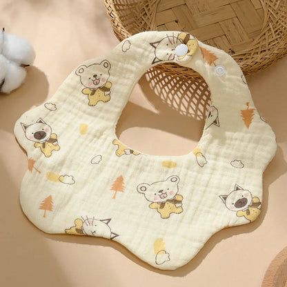 Cotton Gauze Baby Bib Babies Accessories Newborn Baby Apron Feeding Bib 6 Layer Muslin Burp Cloths Kids Saliva Towel New Born