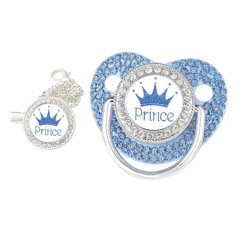 Crown Newborn Pacifier Clip Chain Baby Dummy Silicone BPA Free Toddler Teether Infant Soother Nipple Baby Shower Gift