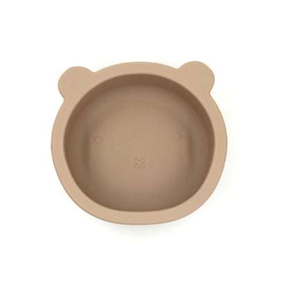 Bear shaped baby feeding bowl sauction silicone boy girl tableware cute cartoon 300ml