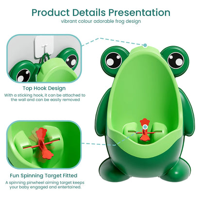 Cute Frog Standing Potty Training Urinal for Boys Toilet with Funny Aiming Target