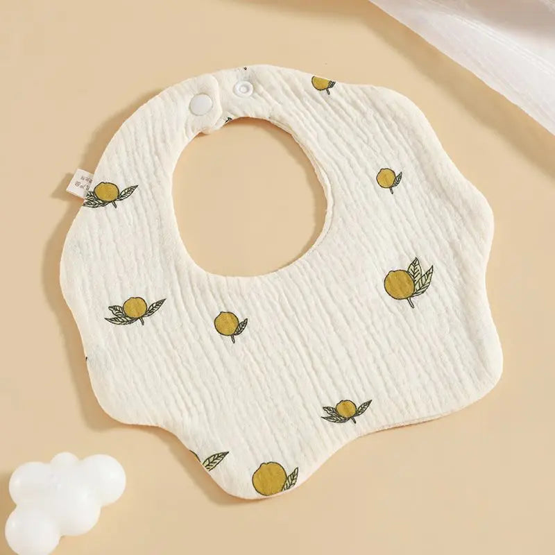 Cotton Gauze Baby Bib Babies Accessories Newborn Baby Apron Feeding Bib 6 Layer Muslin Burp Cloths Kids Saliva Towel New Born