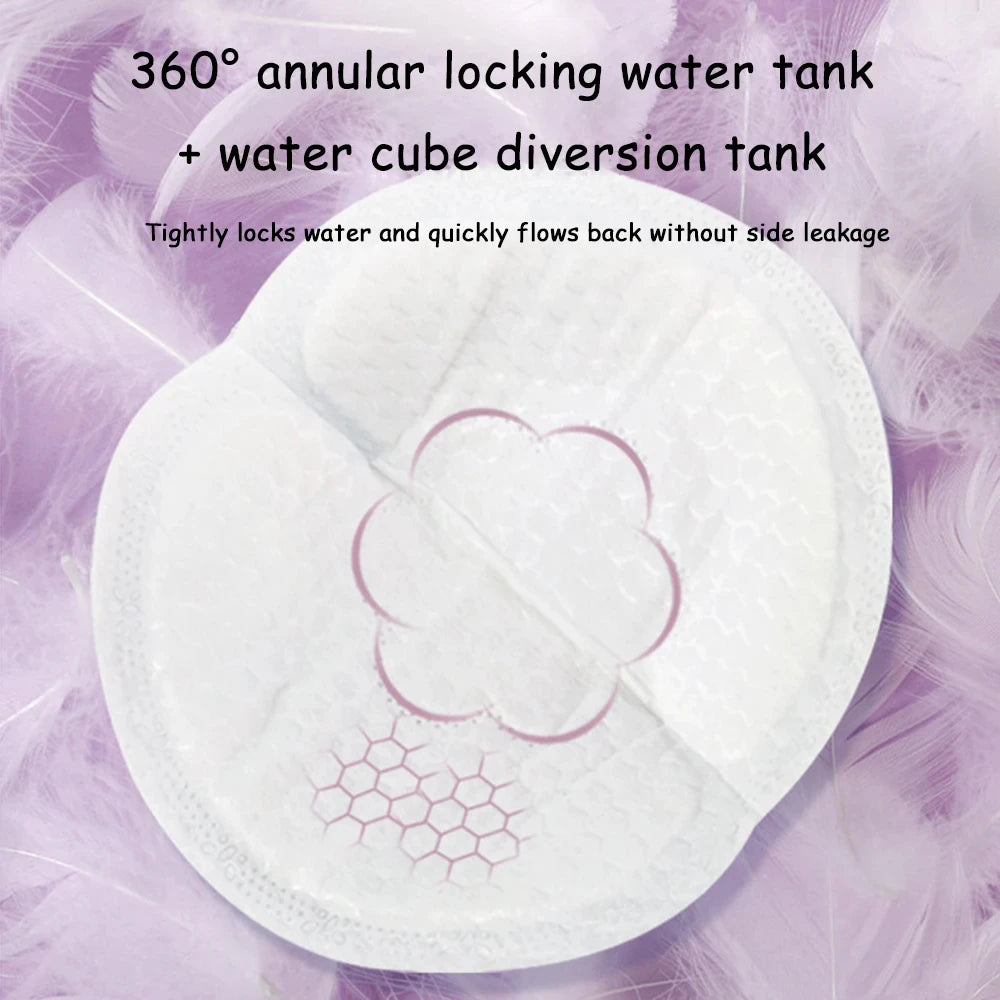 100PCS Disposable Breast Pads, Breathable Ultra Thin Cotton Nursing Pads, Super Absorbent Leak Proof Breast Liners for Daily Bre