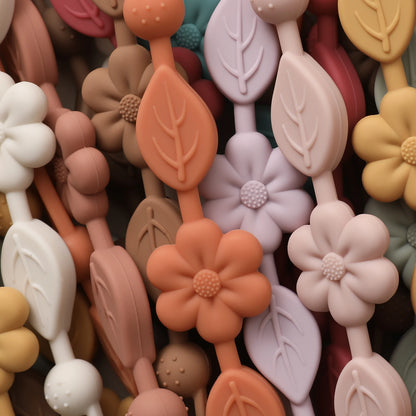 1pcs Baby Silicone Pacifier Chains, Flower  Anti Loss Adjustable Pacifier Holder For Newborn, Suitable For Baby Toy Products