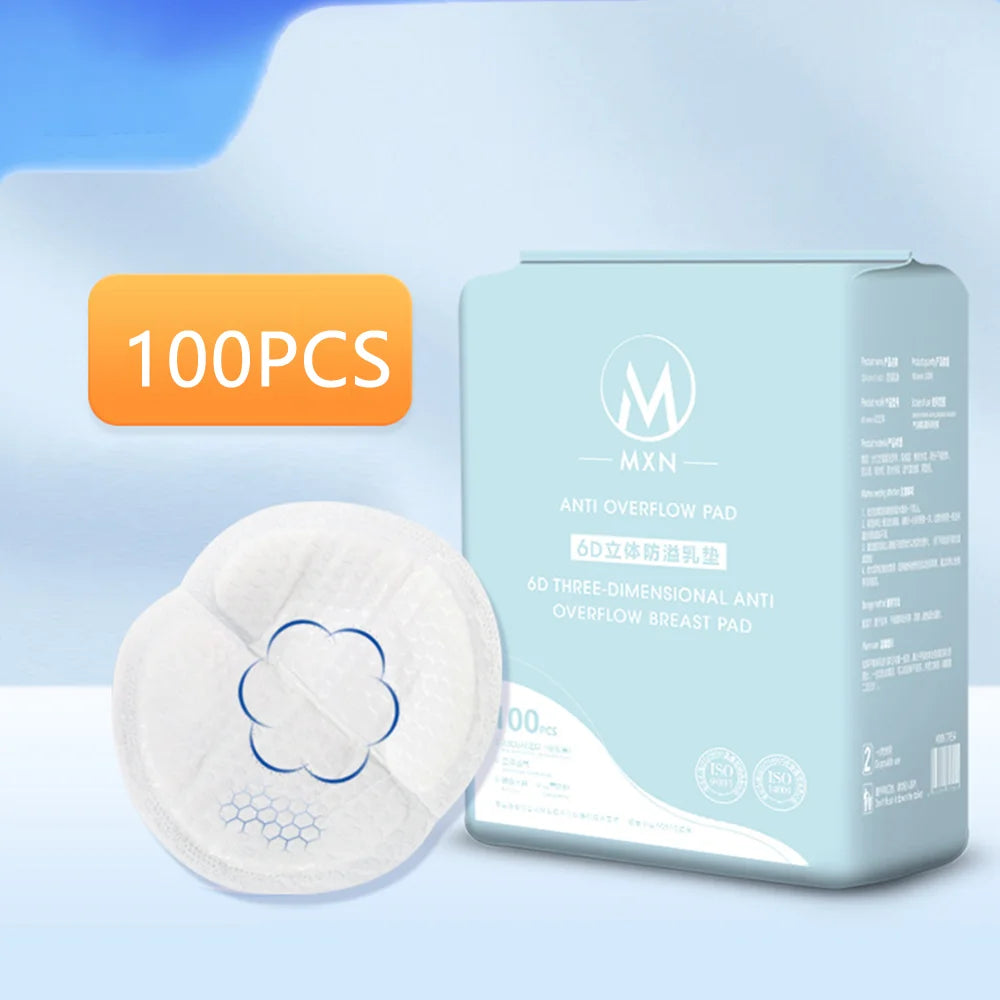 100PCS Breastfeeding Disposable Breast Nursing Pads Breathable Slim Super Absorbency Cotton Breast Pad Nurs