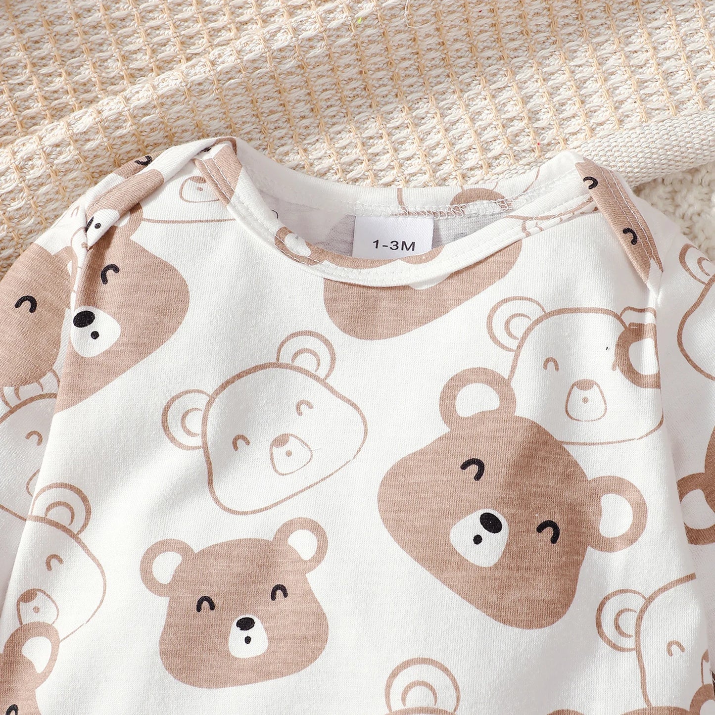 0-9 Months Baby Boy Set Little Bear Long Sleeve Bodysuit+Pants+Hat+Socks 4pcs/Set Baby Spring Autumn clothing Newborn
