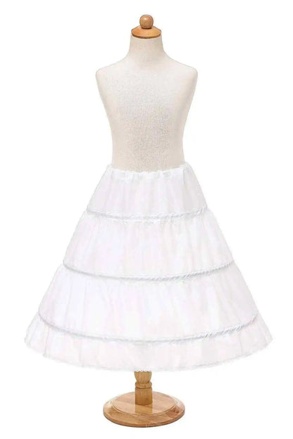Girls' 3 Hoops Petticoat Full Slip Flower Girl Crinoline Skirt