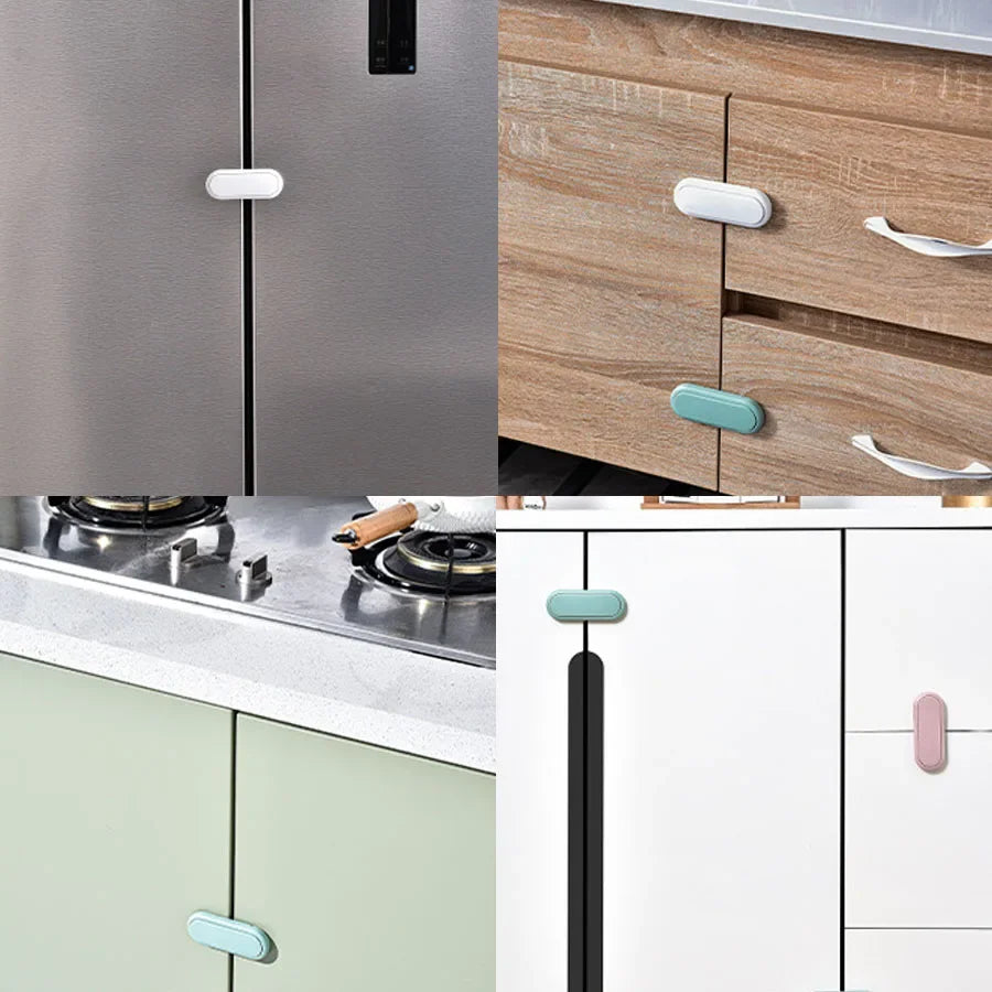 3pcs Child Safety Lock Refrigerator Lock Multifunctional Non Perforated Cabinet Door Lock Baby Protection Anti Pinch Hands