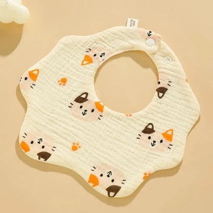 3PCS Cotton Gauze Baby Feeding Bibs Summer Soft Petal Baby Printed Drooling Towel Newborn Toddler Baby Burp Cloth Children'