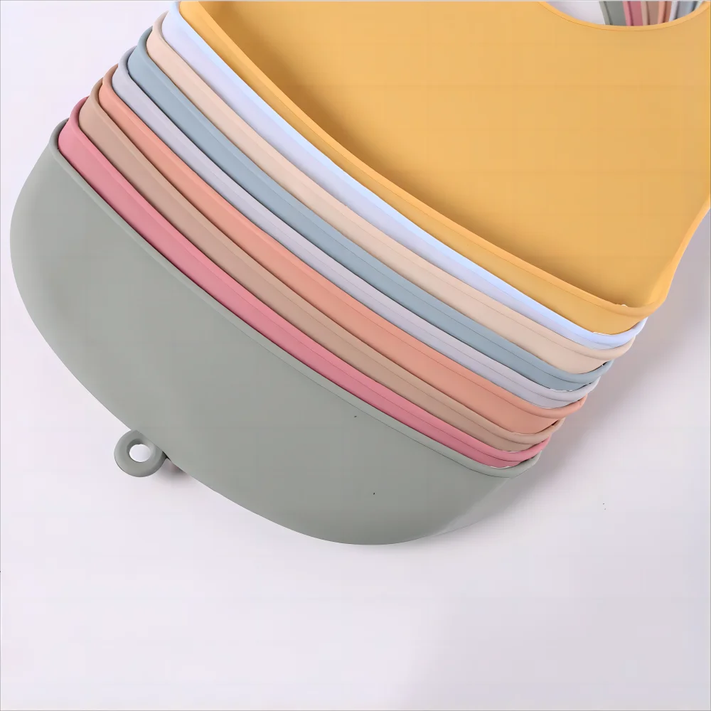 1/2pcs Food Grade Silicone Baby Eating Bibs Easy to Clean Baby Bibs Drool Towels Waterproof Children Silicone Drool Bibs