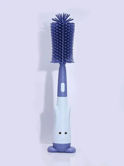 Bottle Brush Tea Cup Multifunctional Standing Brush Food Grade Silicone Nipple Brush Set Cup Brush Three-in-one Straw Brush Spon