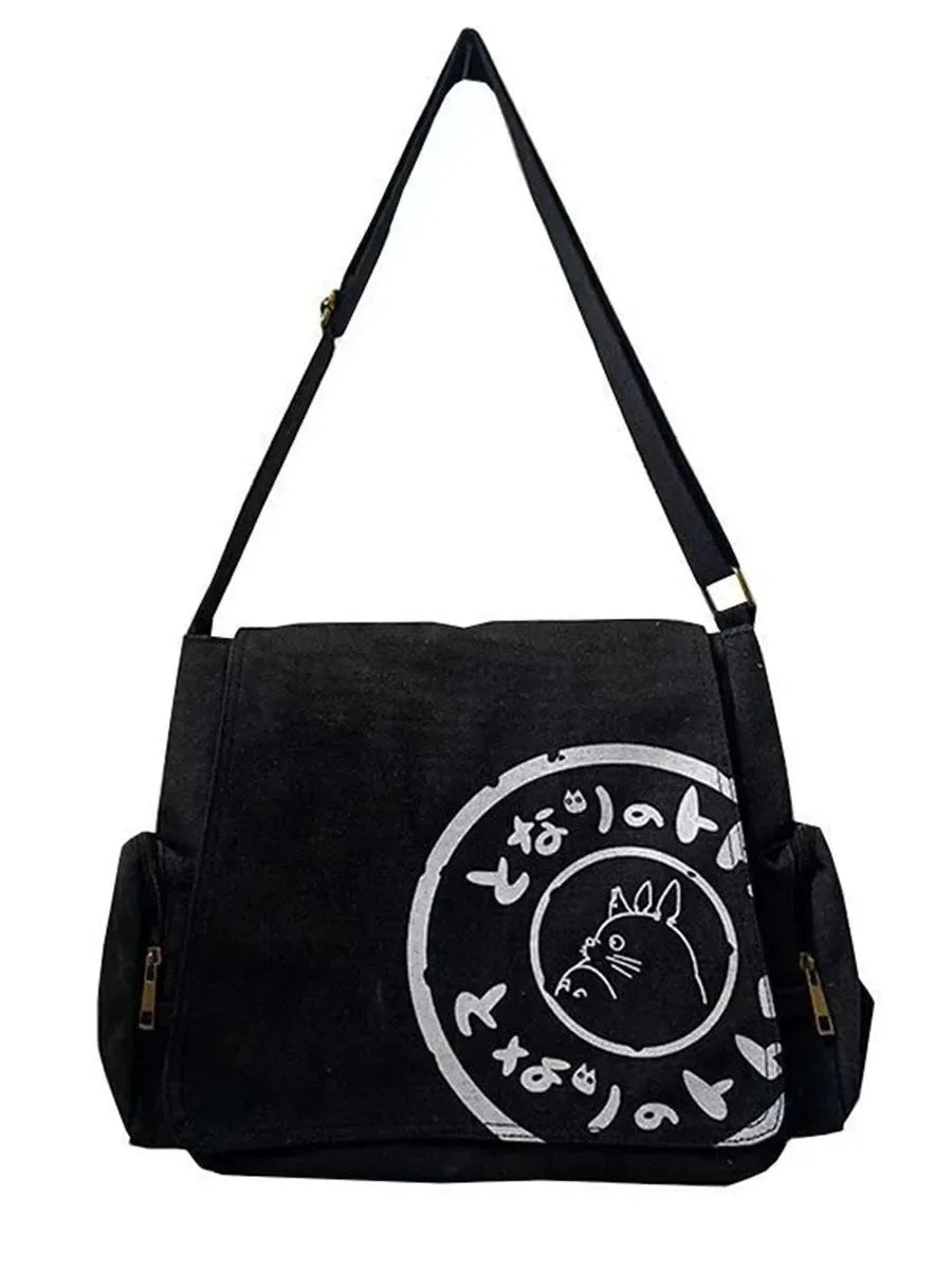 Japanese and Korean canvas bags Anime periphery My neighbor is Chinchilla shoulder bag Totoro backpack messenger bag School bag