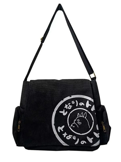 Japanese and Korean canvas bags Anime periphery My neighbor is Chinchilla shoulder bag Totoro backpack messenger bag School bag