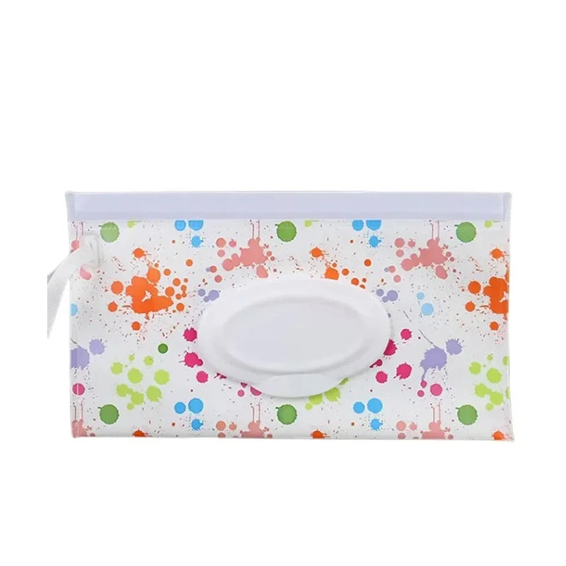 Baby Wet Wipe Pouch EVA Flip Cover Tissue Box Cute Snap-Strap Refillable Wet Wipes Bag Outdoor Useful Baby Stroller Accessory