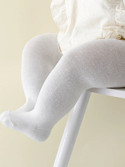 1 Pair of Infant Knitted Tight Panyhose,Soft Traceable Cotton Leggings White,Black Toddler Pants for 0-36 Months Baby Girls Waer