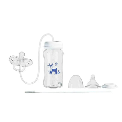 3-in-1 Hands-Free 300ML Wide-neck Baby Bottle,Milk Storage Bottle,Pacifier,Multi-Function Anti-Drop Gravity Ball Feeding Bottle
