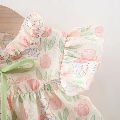 Summer New Cute Rabbit Baby Girl Dress Sweet Tulip Children'S Clothing (9 Months -4 Years Old)
