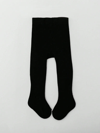 1 Pair of Infant Knitted Tight Panyhose,Soft Traceable Cotton Leggings White,Black Toddler Pants for 0-36 Months Baby Girls Waer