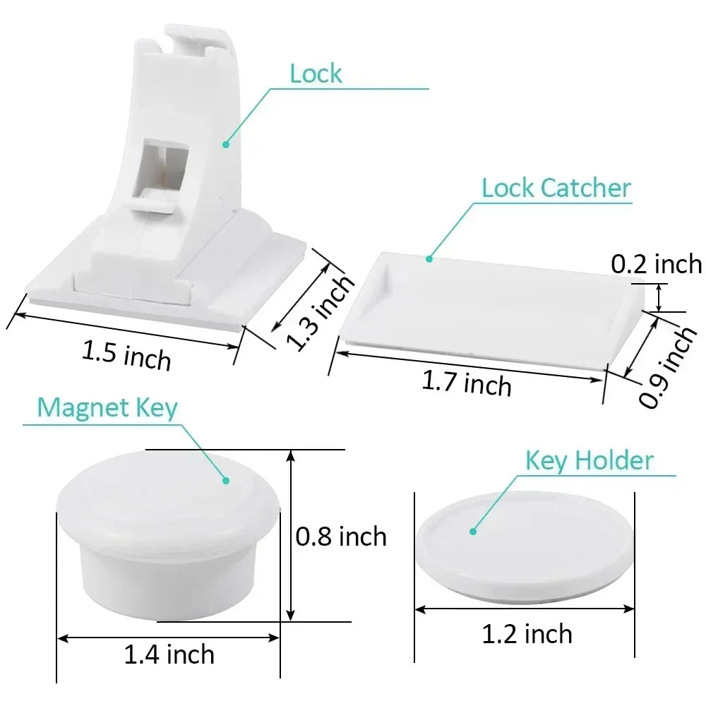 1-5PCS Magnetic Child Safety Lock, Limiter Kids No Drilling Drawer Lock Fridge Lock Cabinet Lock for Home Baby Security