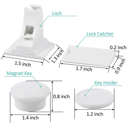 1-5PCS Magnetic Child Safety Lock, Limiter Kids No Drilling Drawer Lock Fridge Lock Cabinet Lock for Home Baby Security