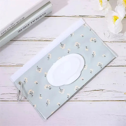 1pcs Wet Wipe Bag EVA Reusable Cosmetic Pouch Stroller Accessories Portable Wipes Holder Case Flip Cover Snap-Strap Tissue Bag