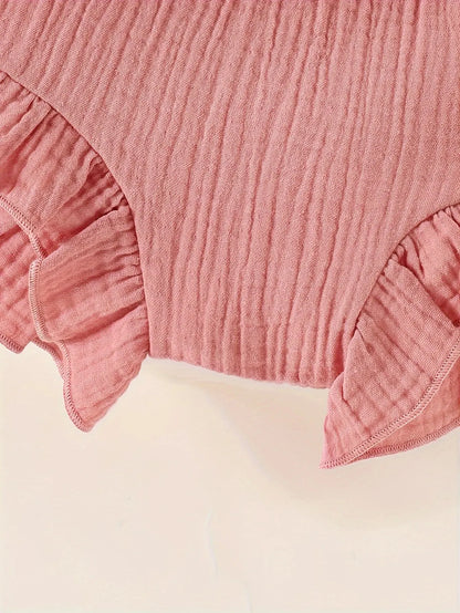 3Pairs/Lot  Summer Cute Baby Girl Climbing Pants Comfortable Breathable Shorts Newborn Baby Casual Solid Cotton Color Pants