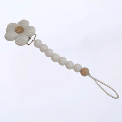 1pc Cute Baby Silicone Flower Pacifier Chain Newborn Baby Accessories Pacifier Clip Pacifier Chain Teether Loss Prevention Chain