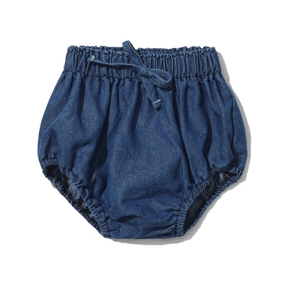 Newborn Baby Denim Bloomers Shorts Soft Cozy Cotton Toddler Boys Girls Summer Shorts Pants with Pockets Kids Clothing 0-3T
