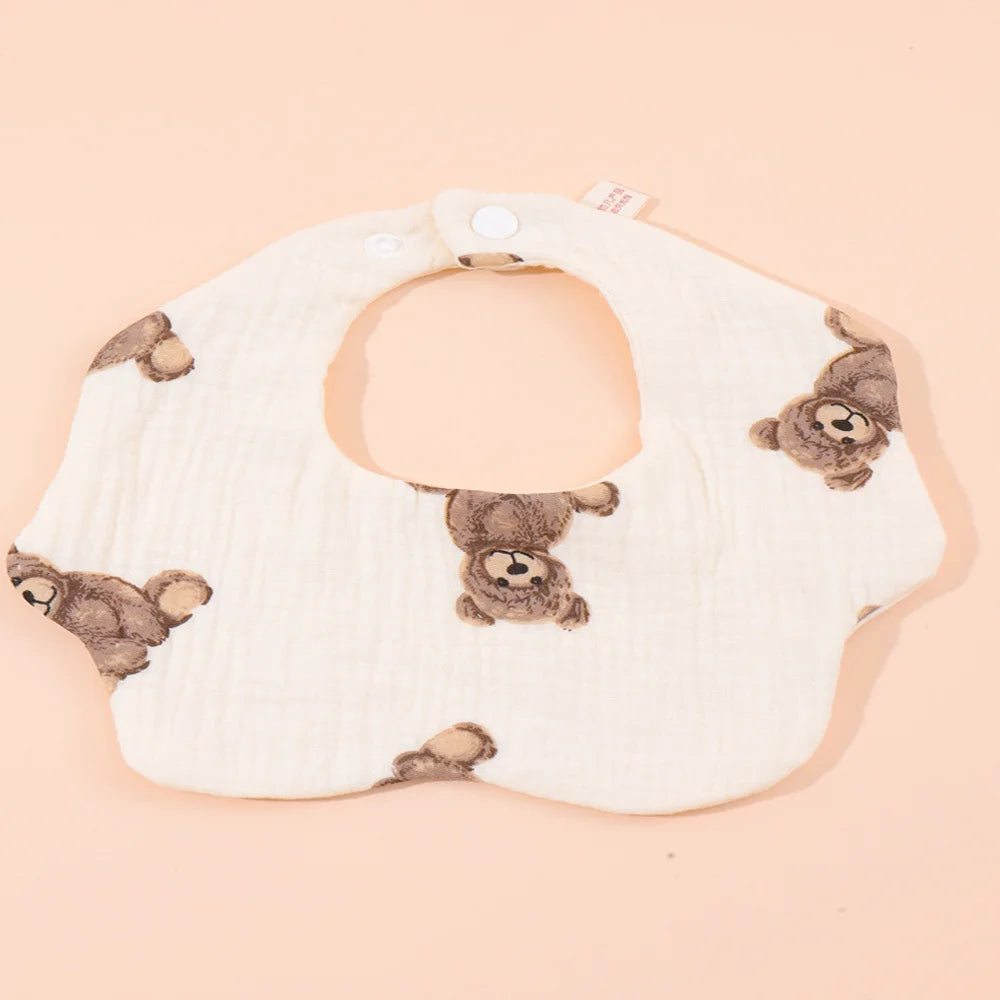 Cotton Gauze Baby Bib Babies Accessories Newborn Baby Apron Feeding Bib 6 Layer Muslin Burp Cloths Kids Saliva Towel New Born