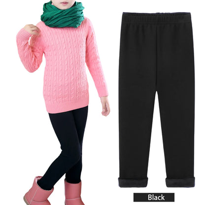 SheeCute Girls Winter Warm Pants Kids Fleece Lined Leggings for 3-11 Years SCW7101