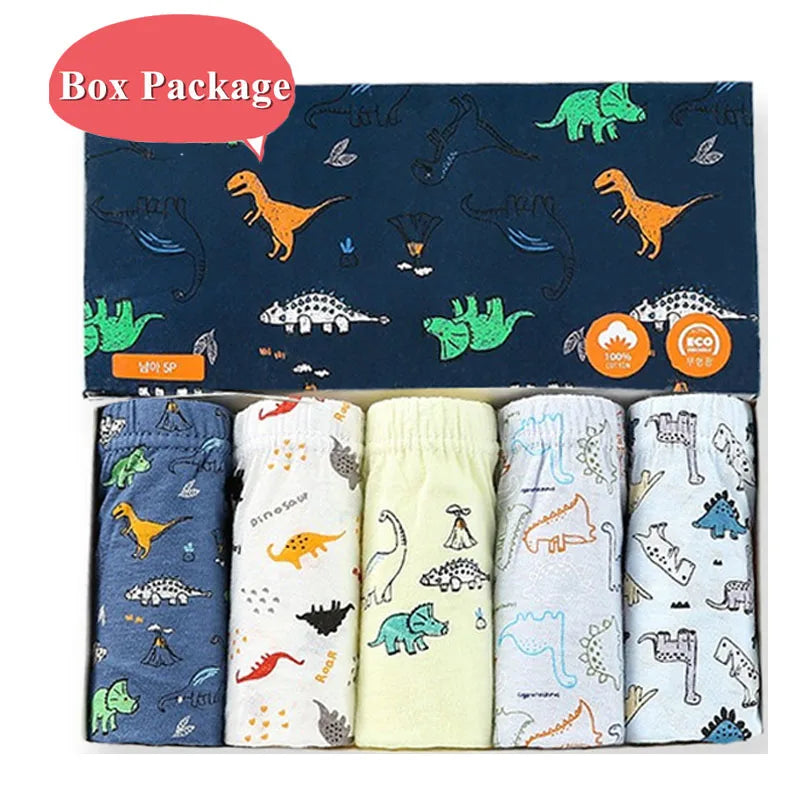 5 Packs/Box Children Underwear Pants Mickey Cartoon Boys Panties Soft Cotton Kids Triangle Panty Breathable Boys Briefs Gift Box