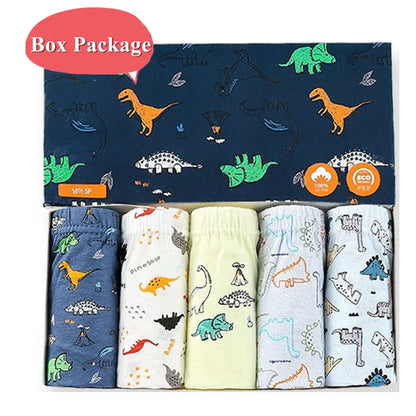 5 Packs/Box Children Underwear Pants Mickey Cartoon Boys Panties Soft Cotton Kids Triangle Panty Breathable Boys Briefs Gift Box