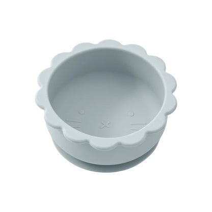 1PC Baby Silicone Bowl Cute Cartoon Lion Shape Baby Tableware Solid Color Baby Food Storage BPA Free Suction Baby Meal Tray
