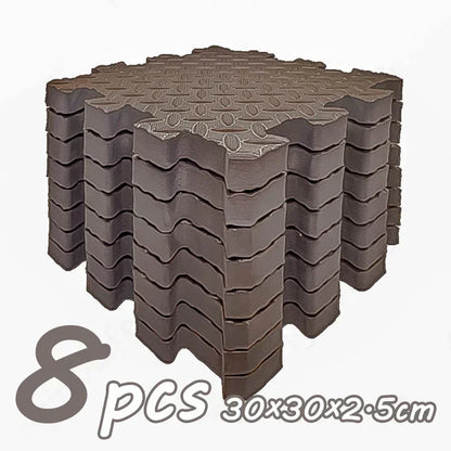8Pcs/2.5cm Thick Nonslip Baby Crawling Play Mat Soundproof Puzzle Gym Mat for Children's Room and Eco-Friendly Puzzle Mat