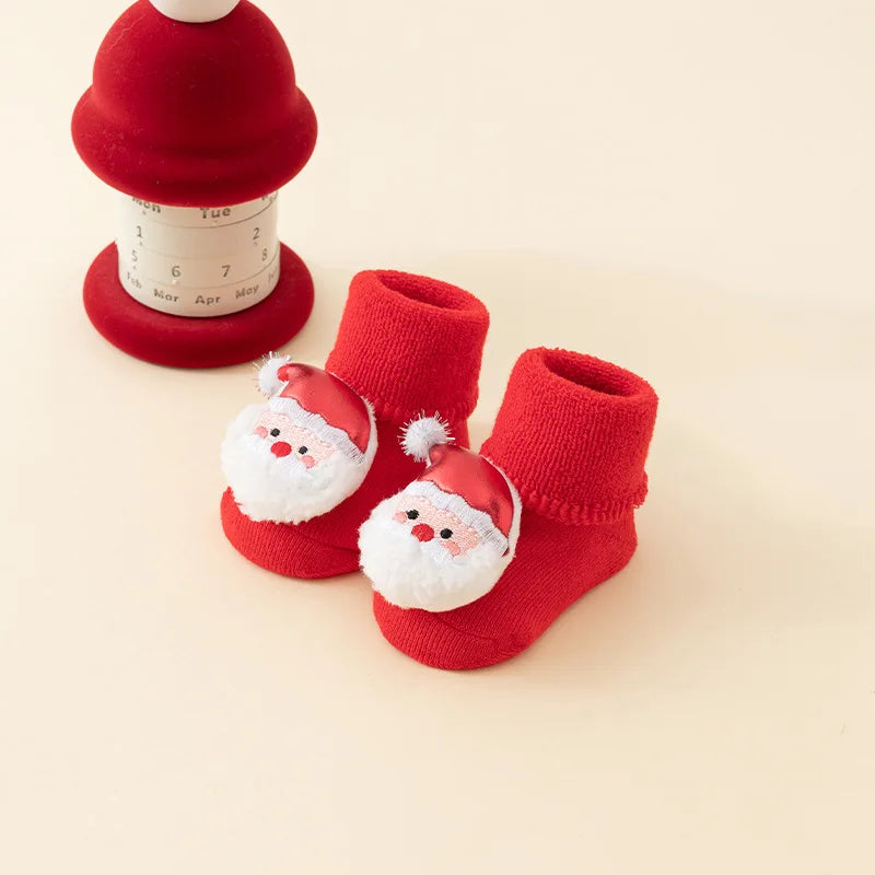 Christmas Soft Newborn Kids Socks Christmas Tree Santa Claus Red Baby Girls Boys Warm Socks 0-3years Children Sock Xmas Gifts
