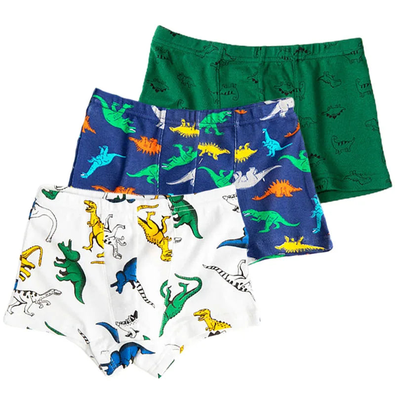 5pcs/lot Boys Cotton Boxer Briefs Cute Dinosaur Cartoon Print Kids Underwear Baby Boy Shorts Breathable Toddlers Underpants