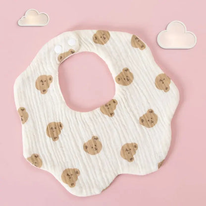 Cotton Gauze Baby Bib Babies Accessories Newborn Baby Apron Feeding Bib 6 Layer Muslin Burp Cloths Kids Saliva Towel New Born