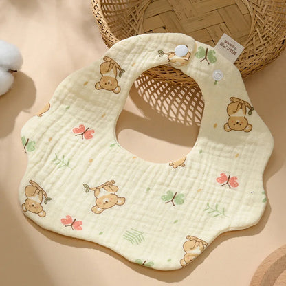 Cotton Gauze Baby Bib Babies Accessories Newborn Baby Apron Feeding Bib 6 Layer Muslin Burp Cloths Kids Saliva Towel New Born
