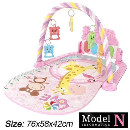 Baby Fitness Stand Music Play Gym Activity Toys Newborn Piano Crawling Blanket Pedal Game Pad Early Education 0-36 Months Gifts