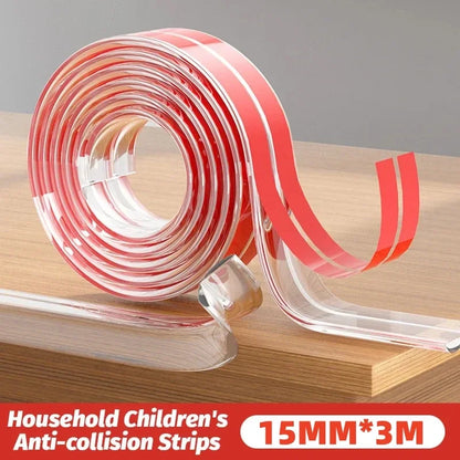 Child Safety Bumper Guard – Transparent Self-Adhesive Edge Protector for Tables & Furniture Corners, Soft Baby-Proofing Strips