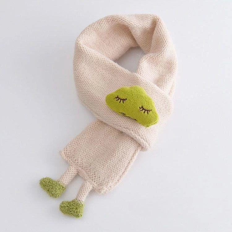 Cute Cloud Baby Scarf 3D Doll Kids Knitted Neckerchief 1-5year Boys Girls Children Cross Scarves Winter Warm Woolen Neck Cover