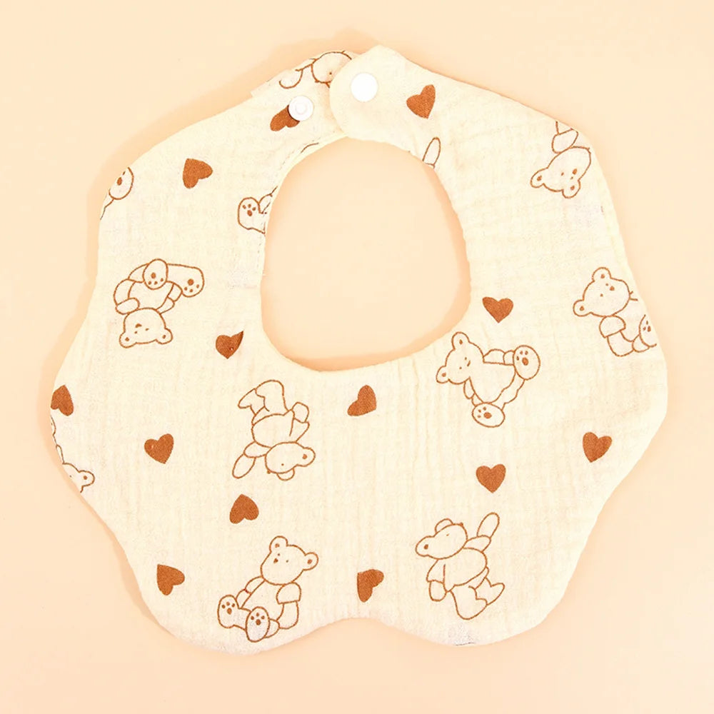 Cotton Gauze Baby Bib Babies Accessories Newborn Baby Apron Feeding Bib 6 Layer Muslin Burp Cloths Kids Saliva Towel New Born