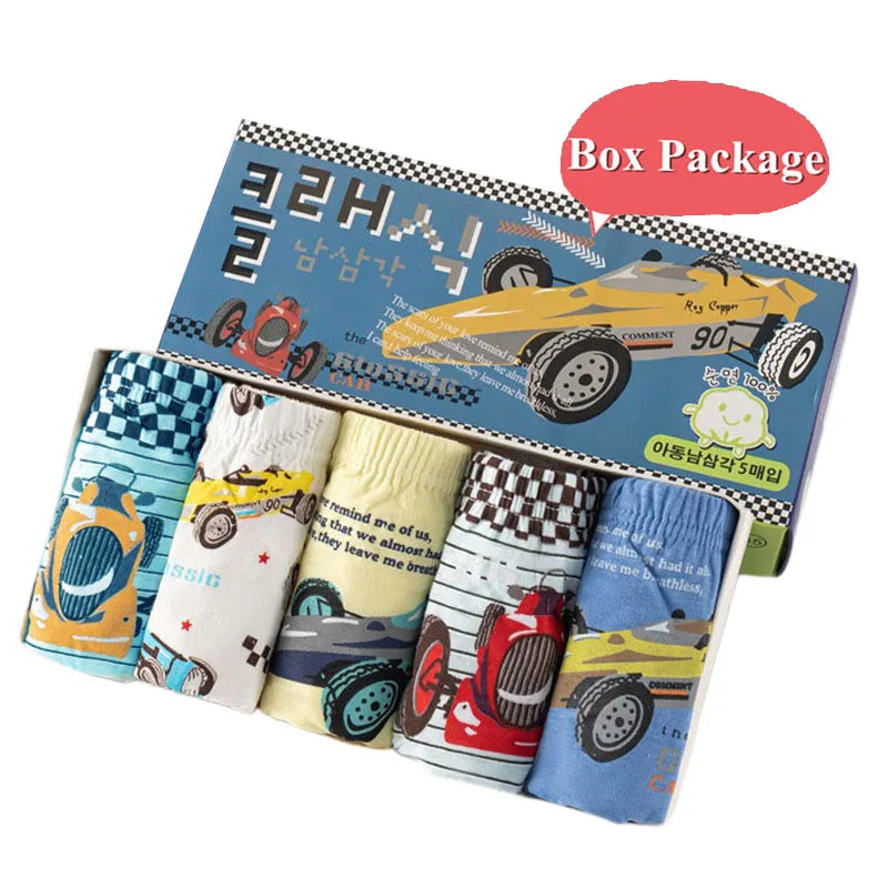 5 Packs/Box Children Underwear Pants Mickey Cartoon Boys Panties Soft Cotton Kids Triangle Panty Breathable Boys Briefs Gift Box