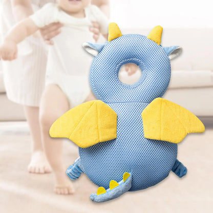 Infant Baby Head Protector Pillow Cotton Animal Shape Soft Baby Head Safe Protector Pad Backpack Wear for Learning to Walk