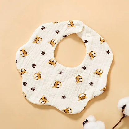 Cotton Gauze Baby Bib Babies Accessories Newborn Baby Apron Feeding Bib 6 Layer Muslin Burp Cloths Kids Saliva Towel New Born