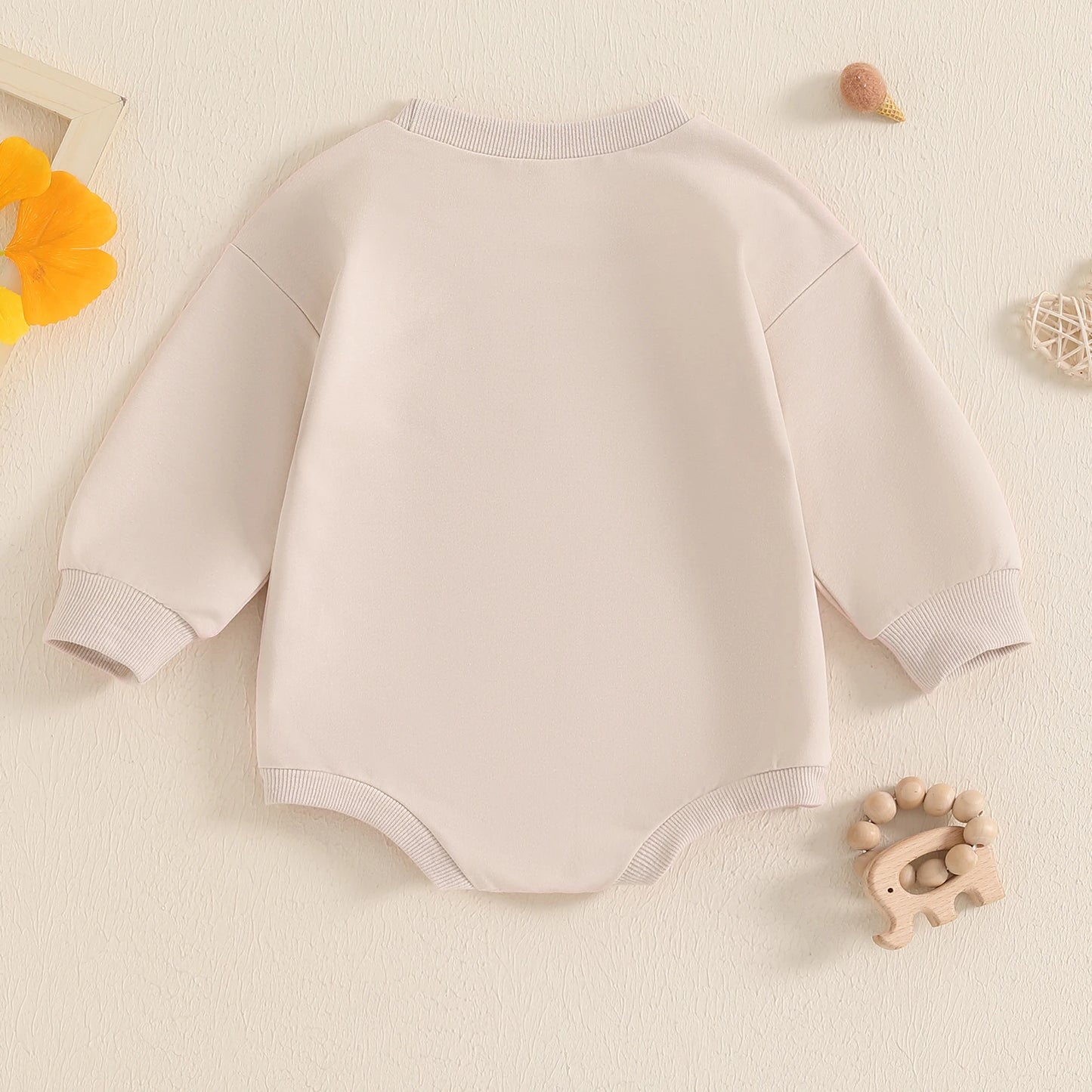 Citgeett Autumn Infant Baby Boys Girls Sweatshirt Bodysuit Letter Embroidery Long Sleeve Playsuit Fall Clothes