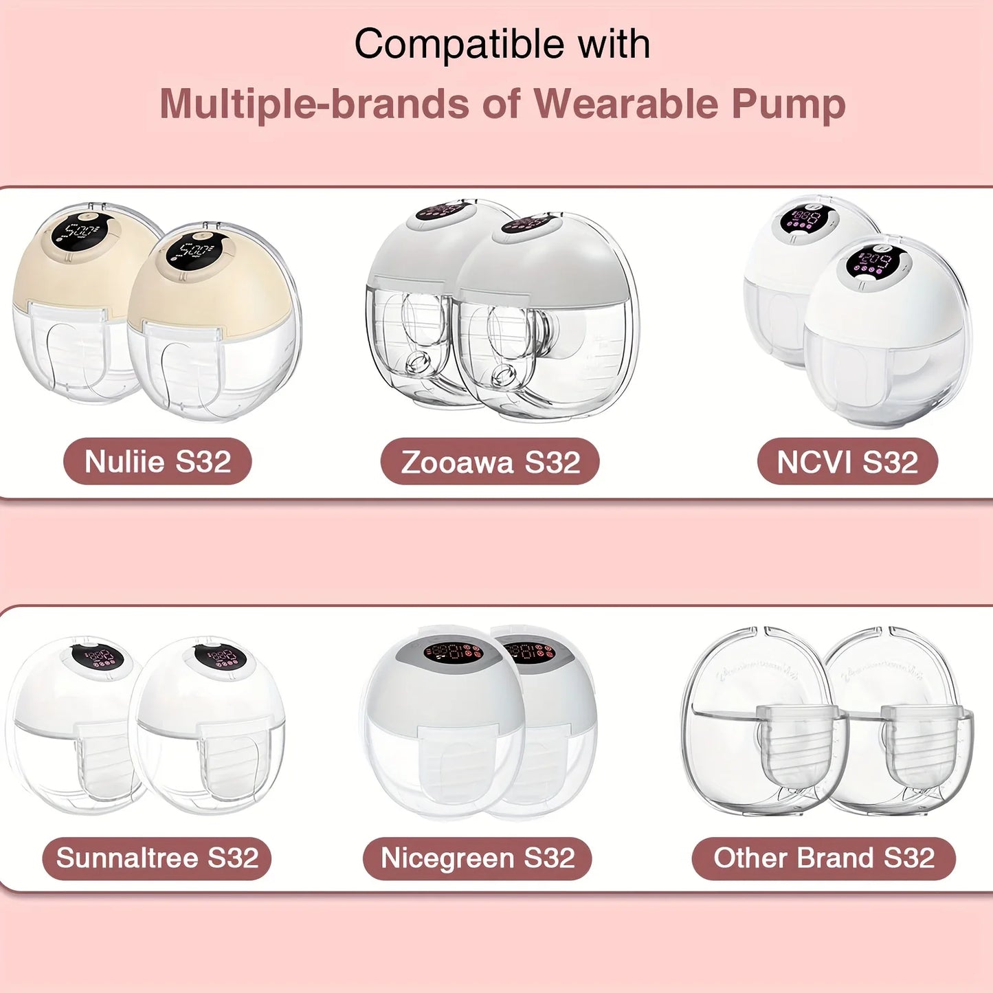 6PCS Duckbill Valve & Silicone Diaphragm Compatible with eufy S1 Pro/S1/E10, NCVI/Zooawa/Nuliie S32 Breast Pump Accessories